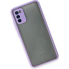 Denza Case Samsung Galaxy A02S Kılıf Kenarları Renkli Mat Kapak - Mor