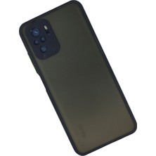 Denza Case Xiaomi Redmi Note 10S Kılıf Kenarları Renkli Mat Kapak - Lacivert