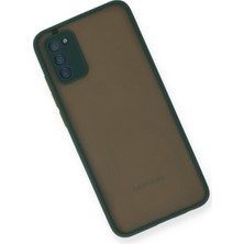 Denza Case Samsung Galaxy A03S Kılıf Kenarları Renkli Mat Kapak - Yeşil