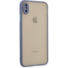 Denza Case Apple iPhone Xs Kılıf Kenarları Renkli Mat Kapak - Gri