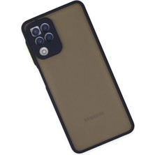 Denza Case Samsung Galaxy A22 Kılıf Kenarları Renkli Mat Kapak - Lacivert