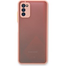 Denza Case Samsung Galaxy A03S Kılıf Kenarları Renkli Mat Kapak - Pembe