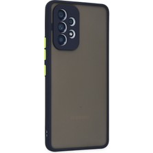 Denza Case Samsung Galaxy A73 5g Kılıf Kenarları Renkli Mat Kapak - Lacivert