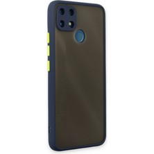 Denza Case Realme C25 Kılıf Kenarları Renkli Mat Kapak - Lacivert