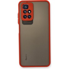 Denza Case Xiaomi Redmi 10 Kılıf Kenarları Renkli Mat Kapak - Kırmızı