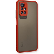 Denza Case Xiaomi Redmi 10 Kılıf Kenarları Renkli Mat Kapak - Kırmızı