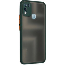 Denza Case Infinix Hot 10 Play Kılıf Kenarları Renkli Mat Kapak - Yeşil