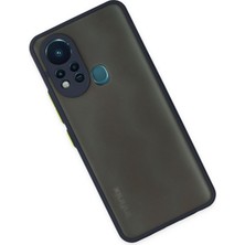 Denza Case Infinix Hot 11S Kılıf Kenarları Renkli Mat Kapak - Lacivert