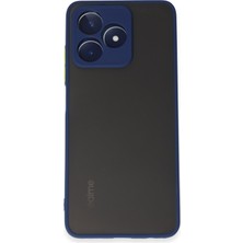 Denza Case Realme C53 Kılıf Kenarları Renkli Mat Kapak - Lacivert