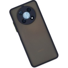 Denza Case Huawei Nova Y90 Kılıf Kenarları Renkli Mat Kapak - Lacivert