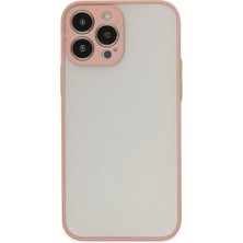 Denza Case Apple iPhone 14 Pro Kılıf Kenarları Renkli Mat Kapak - Pembe