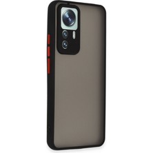 Denza Case Xiaomi Mi 12T Pro Kılıf Kenarları Renkli Mat Kapak - Siyah