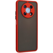 Denza Case Huawei Nova Y90 Kılıf Kenarları Renkli Mat Kapak - Kırmızı