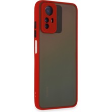 Denza Case Xiaomi Redmi Note 12S Kılıf Kenarları Renkli Mat Kapak - Kırmızı