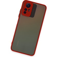 Denza Case Xiaomi Redmi Note 12S Kılıf Kenarları Renkli Mat Kapak - Kırmızı