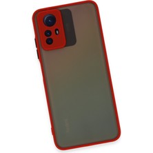 Denza Case Xiaomi Redmi Note 12S Kılıf Kenarları Renkli Mat Kapak - Kırmızı