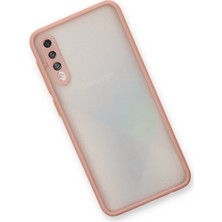 Denza Case Samsung Galaxy A50S Kılıf Kenarları Renkli Mat Kapak - Pembe