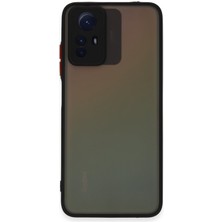 Denza Case Xiaomi Redmi Note 12S Kılıf Kenarları Renkli Mat Kapak - Siyah