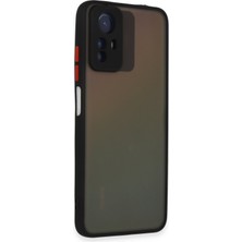 Denza Case Xiaomi Redmi Note 12S Kılıf Kenarları Renkli Mat Kapak - Siyah