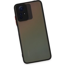 Denza Case Xiaomi Redmi Note 12S Kılıf Kenarları Renkli Mat Kapak - Siyah