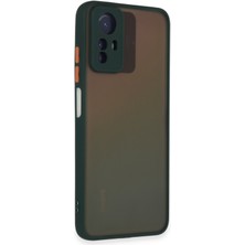 Denza Case Xiaomi Redmi Note 12S Kılıf Kenarları Renkli Mat Kapak - Yeşil