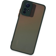 Denza Case Xiaomi Redmi Note 12S Kılıf Kenarları Renkli Mat Kapak - Yeşil