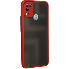 Denza Case Infinix Hot 10 Play Kılıf Kenarları Renkli Mat Kapak - Kırmızı