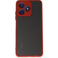 Denza Case Realme C53 Kılıf Kenarları Renkli Mat Kapak - Kırmızı