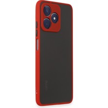 Denza Case Realme C53 Kılıf Kenarları Renkli Mat Kapak - Kırmızı