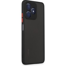 Denza Case Realme C53 Kılıf Kenarları Renkli Mat Kapak - Siyah