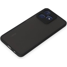 Denza Case Realme C53 Kılıf Kenarları Renkli Mat Kapak - Siyah