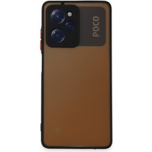 Denza Case Xiaomi Poco X5 Pro 5g Kılıf Kenarları Renkli Mat Kapak - Siyah