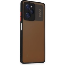 Denza Case Xiaomi Poco X5 Pro 5g Kılıf Kenarları Renkli Mat Kapak - Siyah