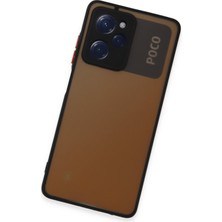 Denza Case Xiaomi Poco X5 Pro 5g Kılıf Kenarları Renkli Mat Kapak - Siyah