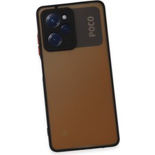 Denza Case Xiaomi Poco X5 Pro 5g Kılıf Kenarları Renkli Mat Kapak - Siyah