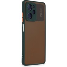 Denza Case Xiaomi Poco X5 Pro 5g Kılıf Kenarları Renkli Mat Kapak - Yeşil