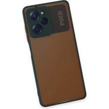 Denza Case Xiaomi Poco X5 Pro 5g Kılıf Kenarları Renkli Mat Kapak - Yeşil