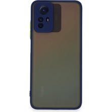 Denza Case Xiaomi Redmi Note 12S Kılıf Kenarları Renkli Mat Kapak - Lacivert