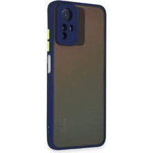 Denza Case Xiaomi Redmi Note 12S Kılıf Kenarları Renkli Mat Kapak - Lacivert