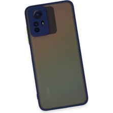 Denza Case Xiaomi Redmi Note 12S Kılıf Kenarları Renkli Mat Kapak - Lacivert