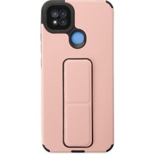 Denza Case Xiaomi Redmi 9c Kılıf Renkli Standlı Korumalı Kapak - Pudra