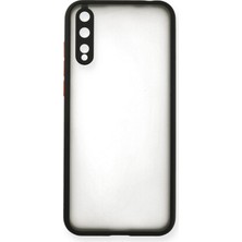 Denza Case Huawei P40 Lite E Kılıf Kenarları Renkli Mat Kapak - Siyah