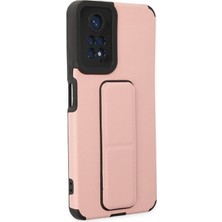 Denza Case Xiaomi Redmi Note 11 Kılıf Renkli Standlı Korumalı Kapak - Pudra