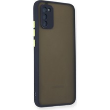 Denza Case Samsung Galaxy A02S Kılıf Kenarları Renkli Mat Kapak - Lacivert