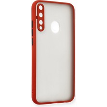 Denza Case Huawei P40 Lite E Kılıf Kenarları Renkli Mat Kapak - Kırmızı