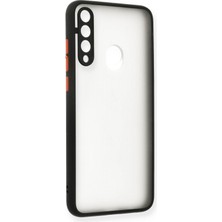 Denza Case Huawei Y6P Kılıf Kenarları Renkli Mat Kapak - Siyah