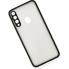 Denza Case Huawei Y6P Kılıf Kenarları Renkli Mat Kapak - Siyah