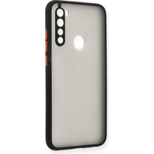 Denza Case Xiaomi Redmi Note 8 Kılıf Kenarları Renkli Mat Kapak - Siyah