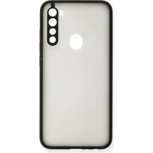 Denza Case Xiaomi Redmi Note 8 Kılıf Kenarları Renkli Mat Kapak - Siyah