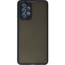 Denza Case Samsung Galaxy A52 Kılıf Kenarları Renkli Mat Kapak - Lacivert